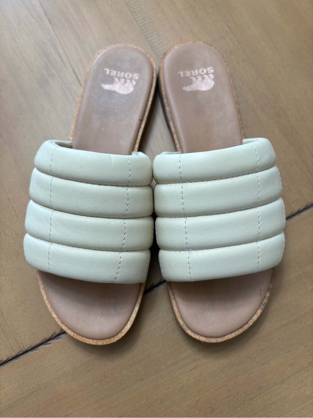 Sorel Women's Ella Quilted Puff Slide Sandals - Off-White, 7